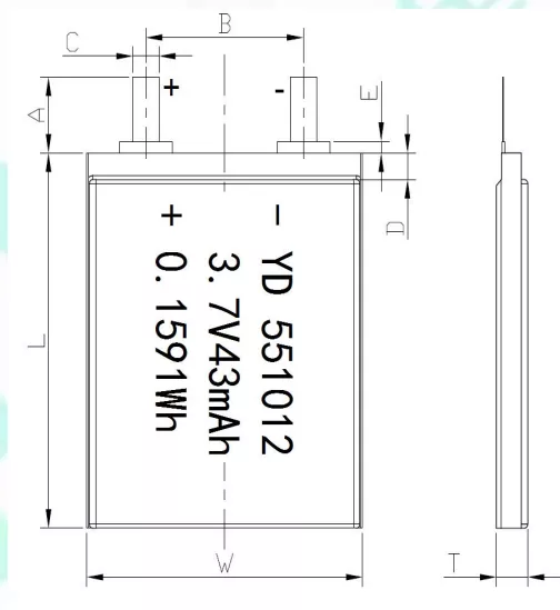 551012 3.7V 43mah Electric Toys Li Polymer Battery
